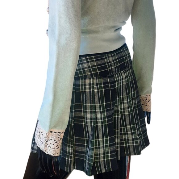 Vintage Y2K Lip Service Plaid Pleated Mini Skirt | Made in USA | Size Medium - Picture 10 of 16